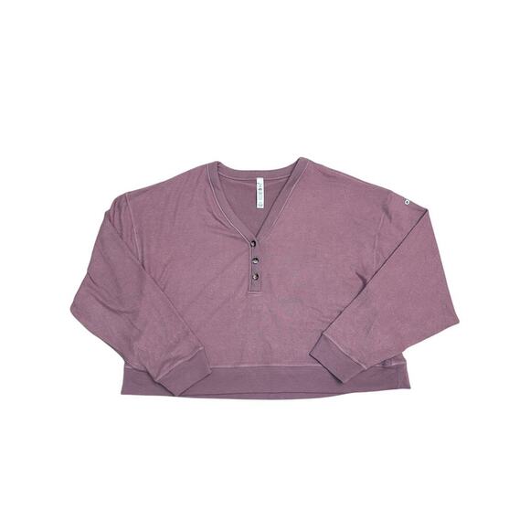 Alo Alolux Soho Cropped Henley Medium - Picture 1 of 7